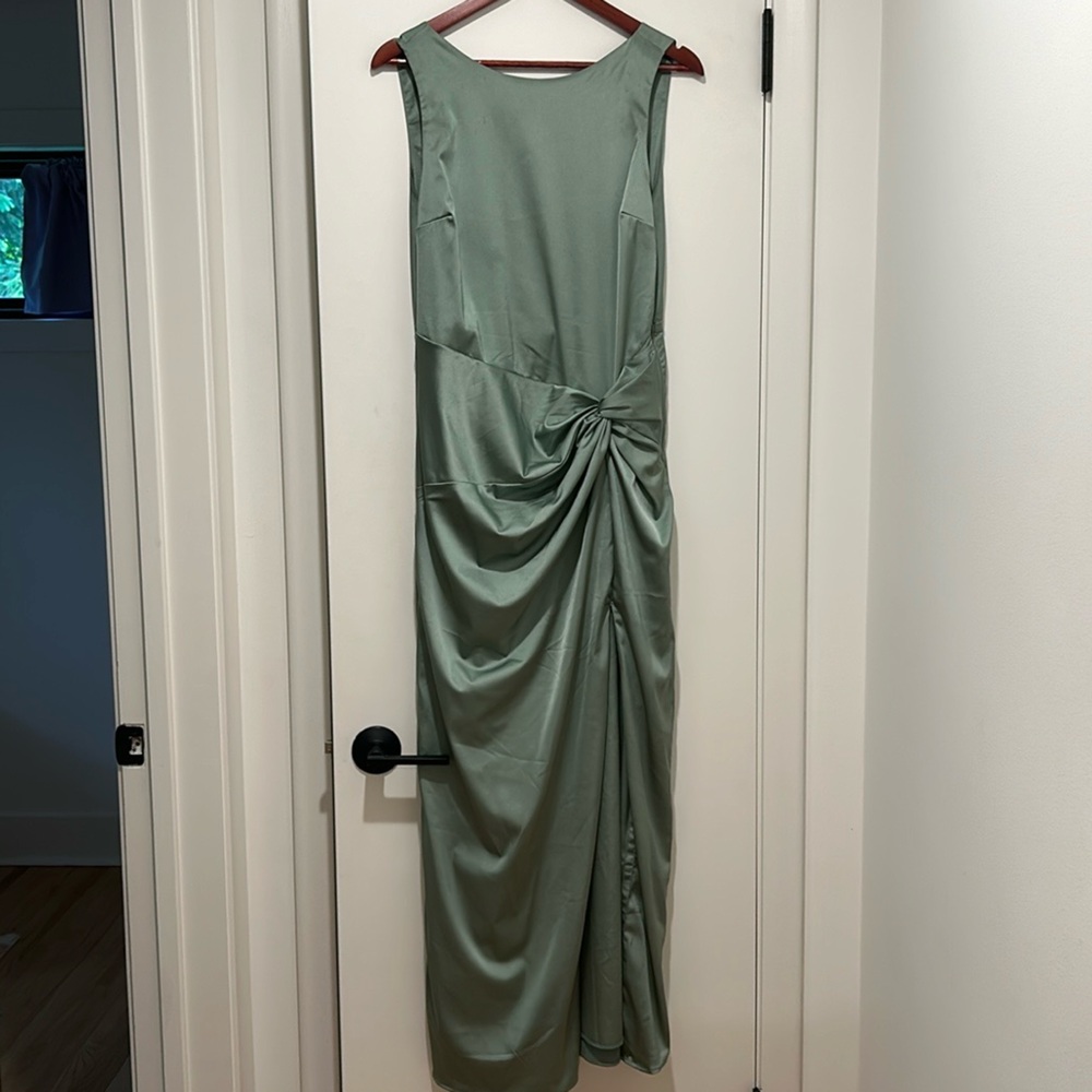 A&F sage green formal dress